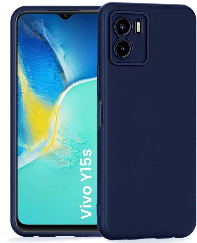 WOW Imagine Back Cover for Vivo Y15s Ultra Slim Soft | Inner Velvet Fabric Lining | Matte Silicone Back Case  (Blue, Matte Finish, Silicon, Pack of: 1)