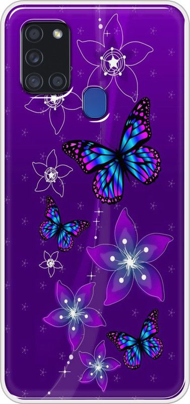 Hansviprint Back Cover for SAMSUNG GALAXY A21s  (Purple, Grip Case, Silicon)