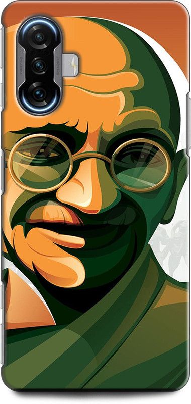 Wall Art Back Cover for POCO F3 GT MAHATMA GANDHI, MOHANDAS KARAMCHAND GANDHI  (Multicolor, Dual Protection, Pack of: 1)
