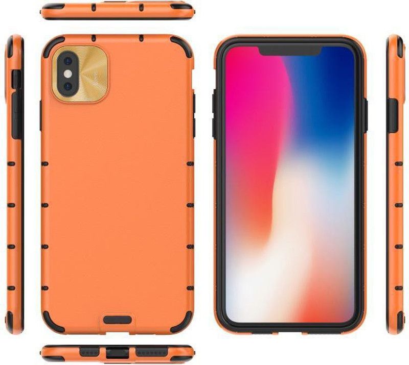 MOBIRUSH Back Cover for Apple iPhone X  (Orange, Hard Case, Pack of: 1)