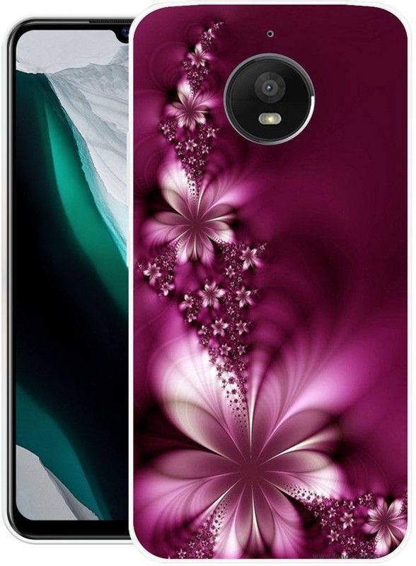 INDIALAND Back Cover for Motorola Moto E4 Plus  (Purple, White, Grip Case, Silicon)