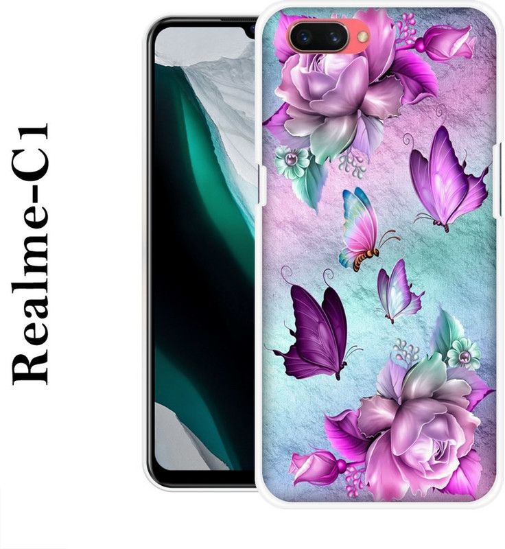 REALKING Back Cover for Realme C1  (Purple, Blue, Grip Case, Silicon)