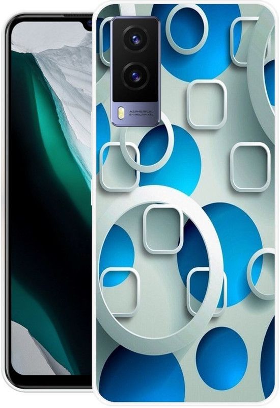 vaidik Back Cover for Vivo V21e 5G  (Blue, White, Dual Protection, Silicon, Pack of: 1)