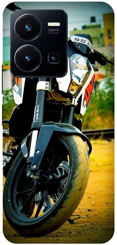 FRONK Back Cover for vivo Y22, V2207, KTM, DUKE, BIKE, LOVER  (Yellow, Hard Case, Pack of: 1)