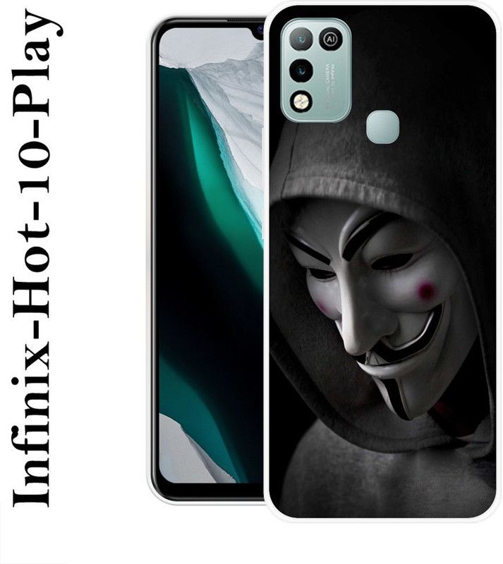 JATLAND Back Cover for Infinix Hot 10 Play, Infinix Smart 5  (Black, White, Silicon)