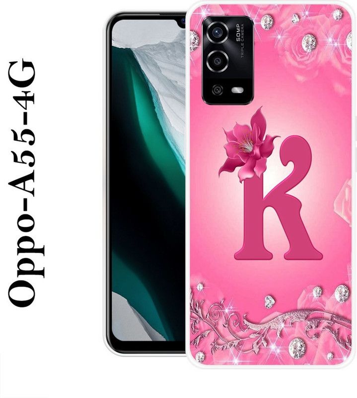 Sswastik Back Cover for Oppo A55 4G  (Pink, Silver, Silicon)