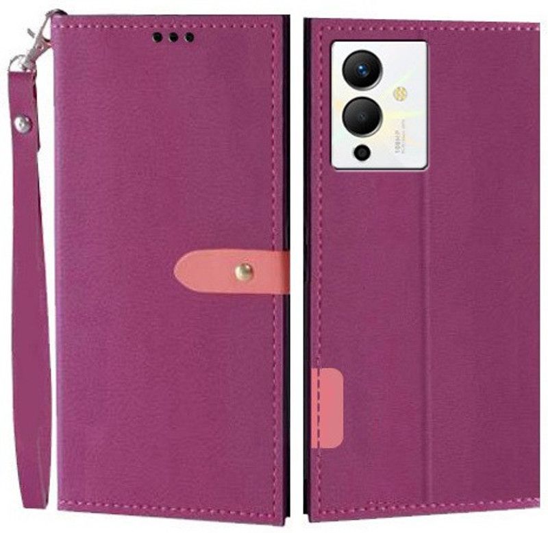 Krofty Flip Cover for Infinix Note 12 5G, Infinix Note 12 Pro 5G  (Pink, Cases with Holder, Pack of: 1)