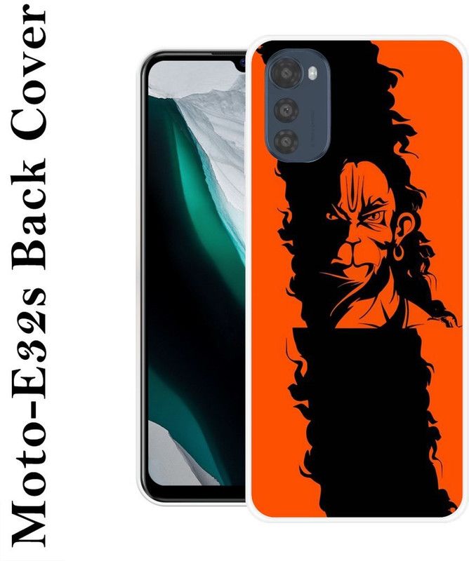 JATLAND Back Cover for Motorola Moto E32s  (Black, Orange, Grip Case, Silicon, Pack of: 1)