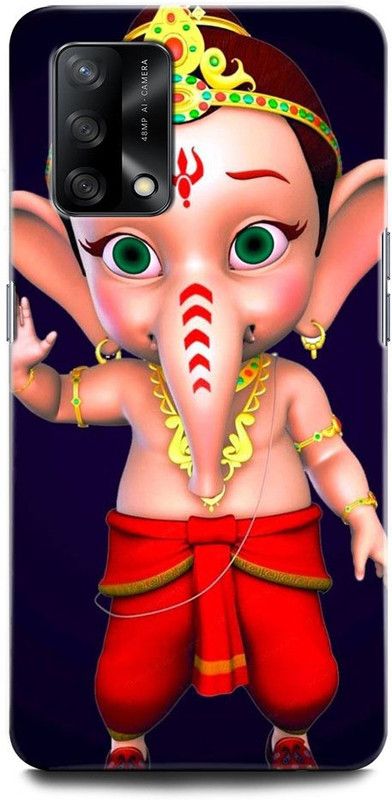 ORBIQE Back Cover for OPPO F19 CPH2219 GANESH JI, GANPATI, LORD GANESHA, GOD  (Multicolor, Hard Case, Pack of: 1)
