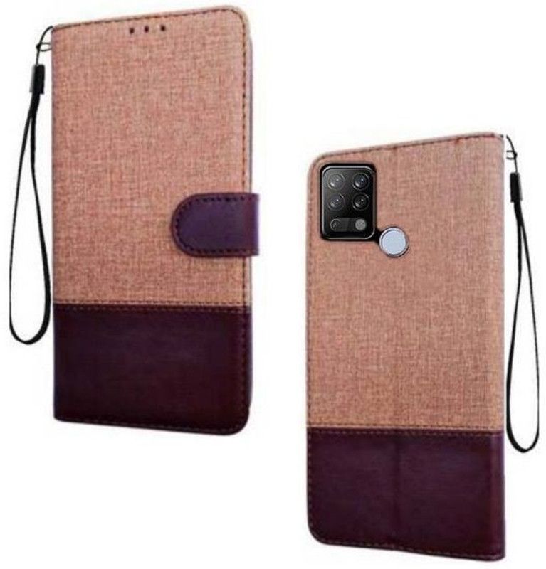 RidivishN Flip Cover for Tecno POVA in Cases & Covers  (Brown, Dual Protection, Pack of: 1)