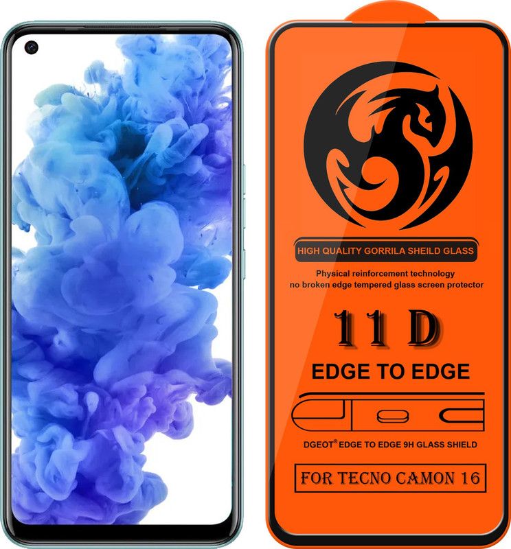 Dgeot Edge To Edge Screen Guard for Tecno Camon 16  (Pack of 1)