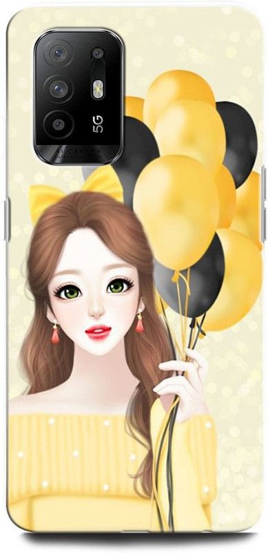 ORBIQE Back Cover for OPPO F19 Pro+ 5G CPH2213 GIRL, WOMEN ARTWORK, ANIME, PRETTY, BEUTY, BALLOON, EYES  (Multicolor, Hard Case, Pack of: 1)