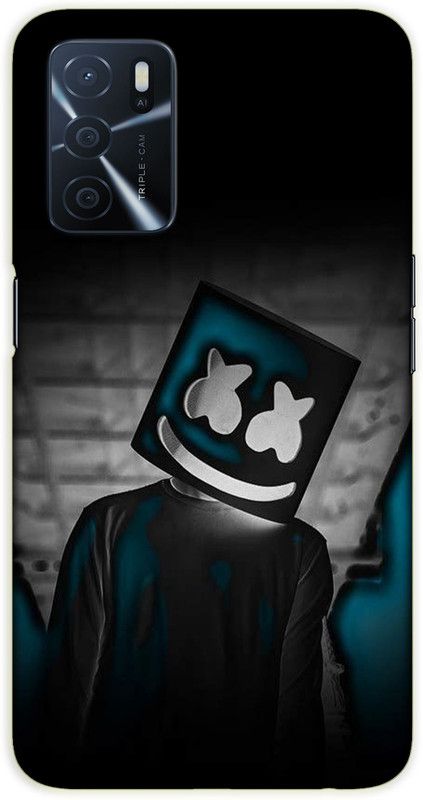 iprinto Back Cover for Oppo A53s 5G, Oppo A16 marshmello Back Cover  (Black, Hard Case)