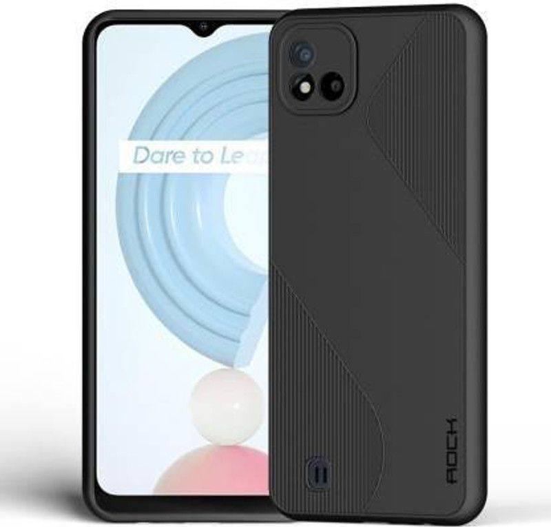 Aarnu Back Cover for Realme C21, Realme C21Y  (Black, Grip Case, Silicon, Pack of: 1)