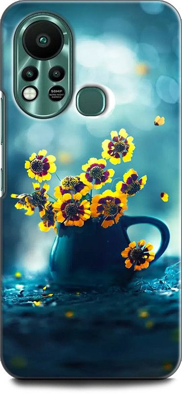 WallCraft Back Cover for Infinix Hot 11S FLOWERS, NATURE, SPARKLE, YELLOW, GLITTER, ART  (Multicolor, Dual Protection, Pack of: 1)