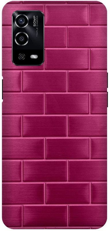 UMPRINT Back Cover for Oppo A55/CPH2325, Pink Wall, Stones, Pink Printed Back Cover  (Multicolor, Hard Case, Pack of: 1)