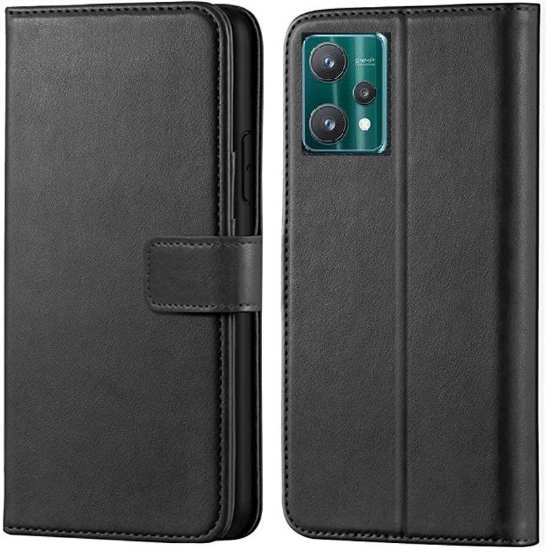Casely Flip Cover for Realme 9 Pro 5G Flip Cover Leather Magnetic Flip Wallet Case Cover  (Black, Dual Protection, Pack of: 1)