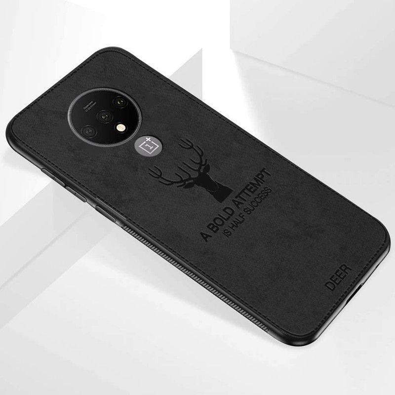 Just Be You Book Cover for OnePlus 7T | Hybrid Fabric Case | Flexible & Shockproof |Deer Series  (Black, Grip Case, Pack of: 1)