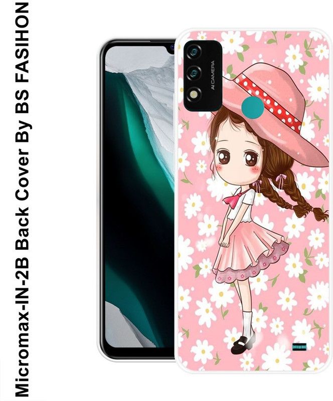 BSRAJ Back Cover for Micromax IN 2B  (Pink, White, Grip Case, Silicon)
