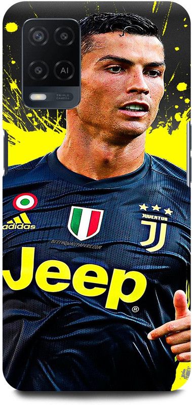 JUGGA Back Cover for OPPO A54, CPH2239, CRISTIANO, RONALDO, FOOTBALL, PLAYER, JUVENTUS  (Yellow, Hard Case, Pack of: 1)