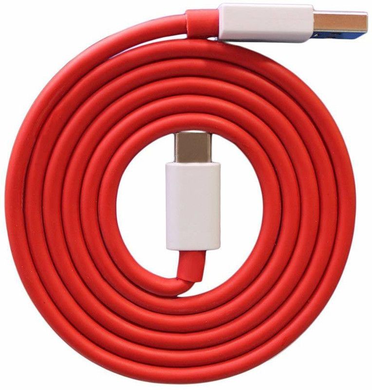 Skinkart USB Type C Cable -2 m Dash/Warp Type C Charging Charger Cable Compatible for One Plus 3/ 3T / 5/5T/6/6T/7/7Pro/7T/7T PRO/NORD/ 8/8 Pro/8T  (Compatible with One Plus Devices, Red, One Cable)
