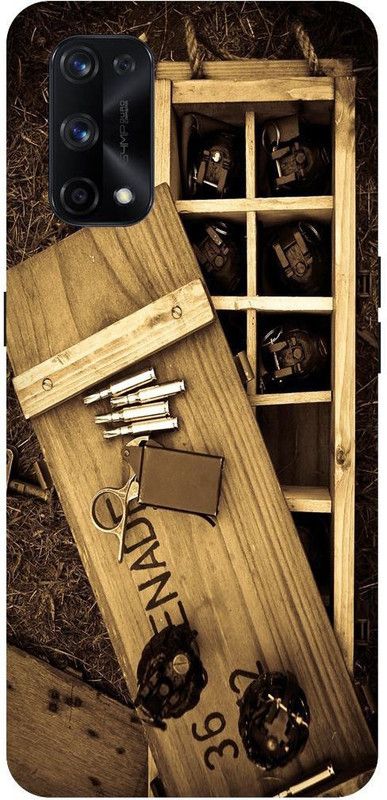 Bluvver Back Cover for Realme X7 Pro, RMX2121, Printed Bomb Gun Wooden Back Cover  (Multicolor, Hard Case, Pack of: 1)