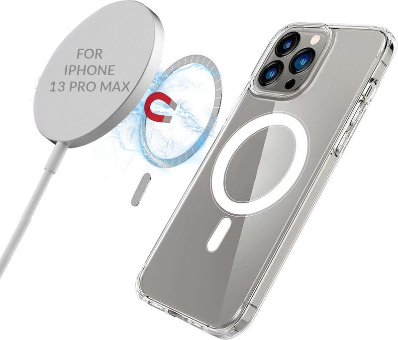 WEWIN Back Cover for Apple iPhone 13 Pro Max  (Transparent, Magnetic Case, Pack of: 1)