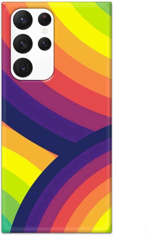 NDCOM Back Cover for Samsung Galaxy S22 Ultra 5G Rainbow Designer Printed  (Multicolor, Hard Case, Pack of: 1)