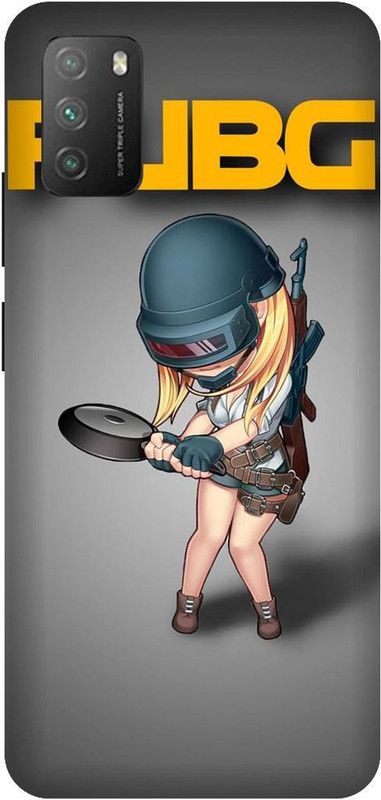 UMPRINT Back Cover for Poco M3/MZB087AIN Pubg Cartoon Printed Back Cover  (Multicolor, Hard Case, Pack of: 1)
