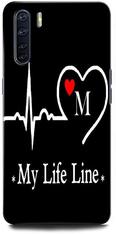 ORBIQE Back Cover for OPPO F15 CPH2001 M, M LETTER, M ALPHABET, MY LIFE LINE M  (Multicolor, Hard Case, Pack of: 1)