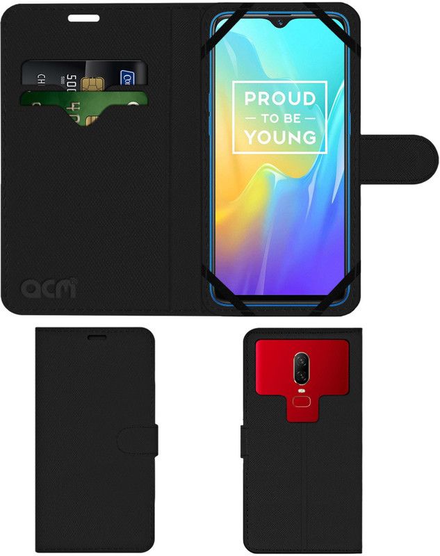 ACM Flip Cover for Realme U1  (Black, Cases with Holder, Pack of: 1)