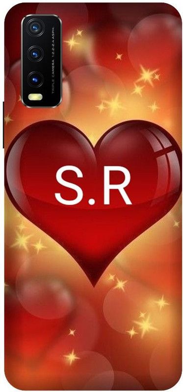 3D U PRINT Back Cover for VIVO Y20A,V2052 SR, S LOVES R, NAME, LETTER, ALPHABET, SR LOVE  (Yellow, Waterproof, Pack of: 1)