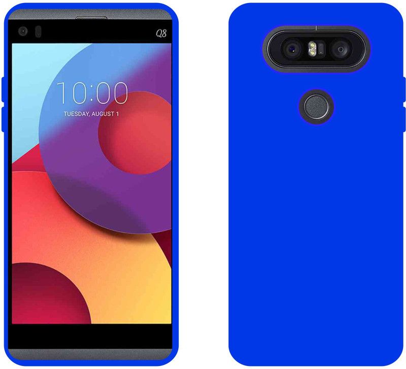 CASE CREATION Back Cover for LG Q8 2017  (Blue, Dual Protection, Silicon, Pack of: 1)