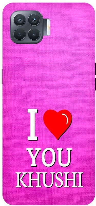 Zaplab Back Cover for Oppo F17 Pro, CPH2119, I Love You Khushi Printed Back Cover  (Multicolor, Hard Case, Pack of: 1)