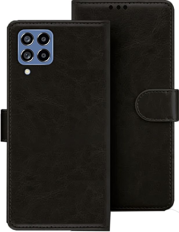HANIRY Flip Cover for Samsung M53 5G flip cover | SM-A536EZKGINS flip cover | Black  (Black, Magnetic Case, Pack of: 1)