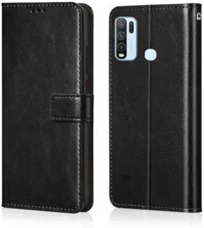 METOO Flip Cover for Vivo Y50 flip Cover / model Vivo 1935 flip cover  (Black, Dual Protection, Pack of: 1)