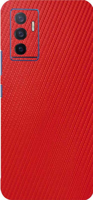 Mclaxa Red Carbon Fiber Back Skin Guard, Red Carbon Fiber, Vivo V23e Mobile Skin  (Red Carbon Fiber With Super Matte Finish)