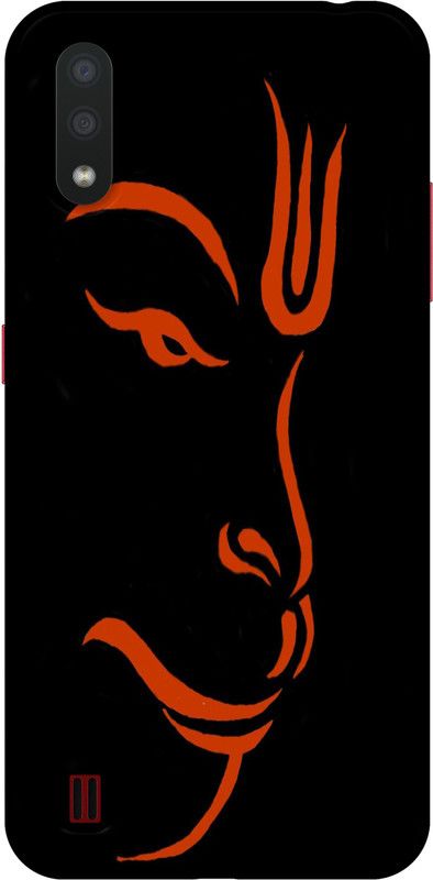 REALKING Back Cover for Samsung Galaxy A01  (Orange, Black, Grip Case, Silicon, Pack of: 1)