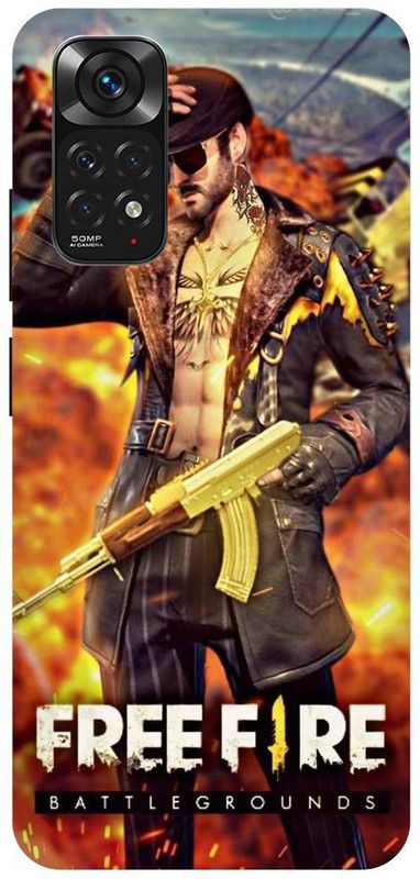 THE NARAYANA COLLECTIONS Back Cover for REDMI NOTE 11-FREE,FIRE,GAME,PUBG,LOGO  (Multicolor, Hard Case, Pack of: 1)
