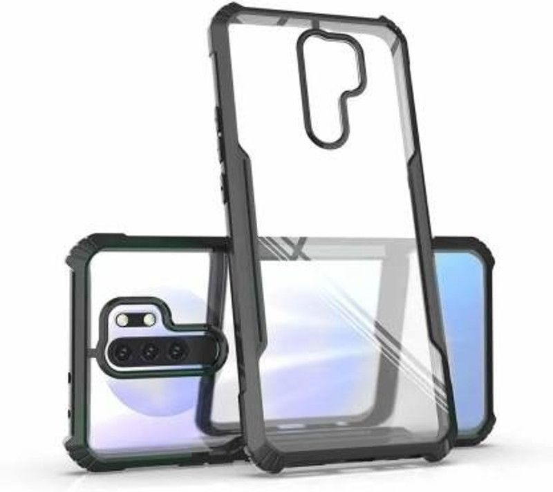 filbay Bumper Case for redmi 9 Prime  (Black, Transparent, Shock Proof, Pack of: 1)