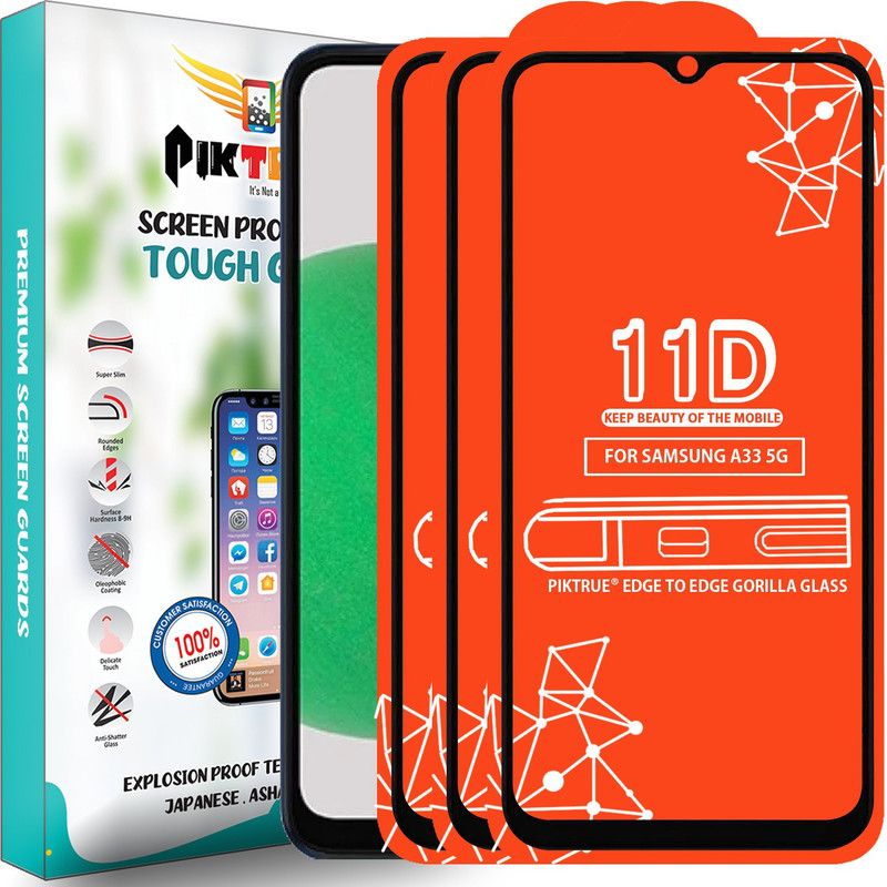PikTrue Edge To Edge Tempered Glass for Samsung Galaxy A33 5G  (Pack of 3)
