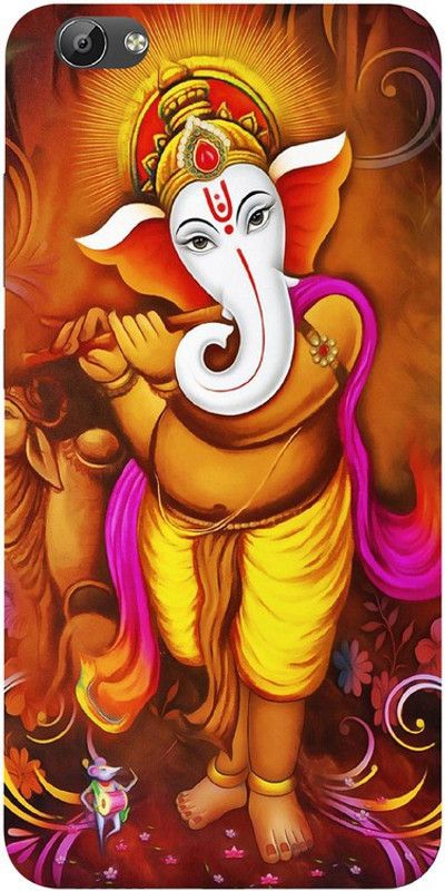 Golden Mask Back Cover for Vivo V5 Ganesha  (Multicolor, Waterproof, Silicon, Pack of: 1)