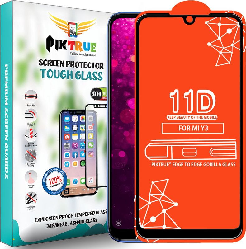 PikTrue Edge To Edge Tempered Glass for Redmi Y3  (Pack of 1)