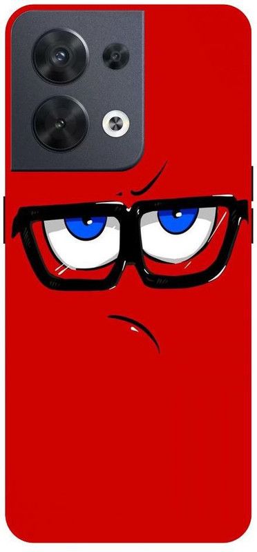Wall Art Back Cover for OPPO RENO 8 (5G) Cartoon, Framed, Eyes Printed  (Multicolor, Dual Protection, Pack of: 1)