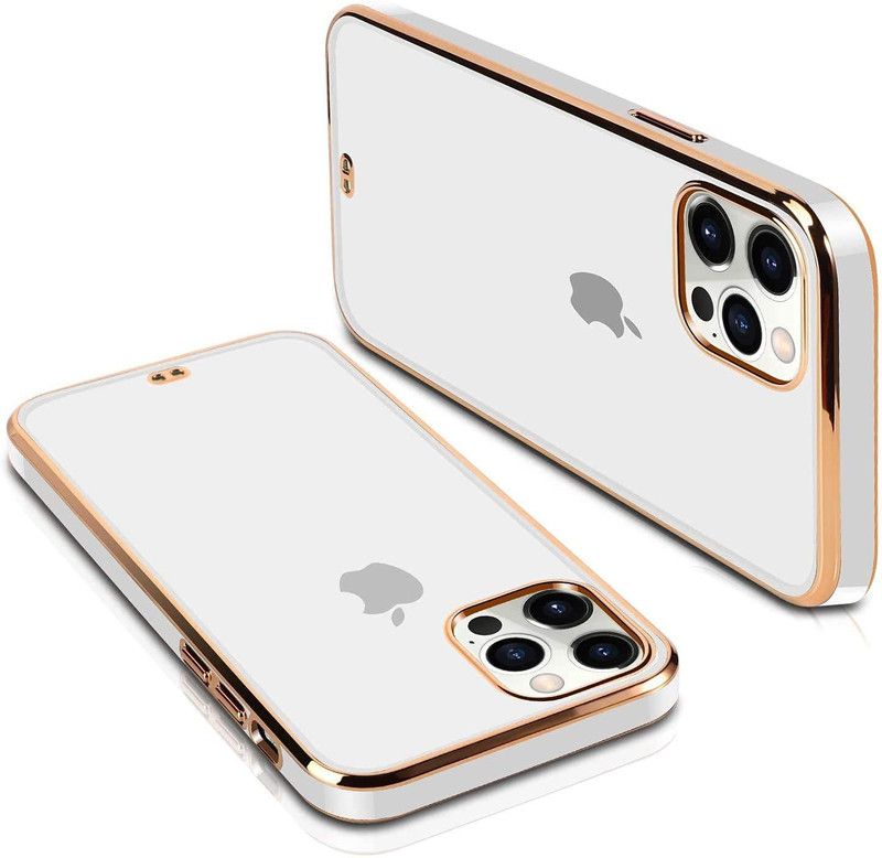 Zoy Back Cover for Aple iPhone 13 Pro, Transparent, Chrome  (White, Shock Proof, Silicon, Pack of: 1)