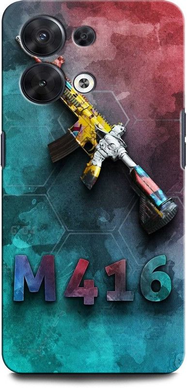 GRAFIQE Back Cover for OPPO Reno8 5G PUBGM416, ARMY, CHRONO, GUN, FREEFIRE, JUEGO, GUN  (Multicolor, Shock Proof, Pack of: 1)