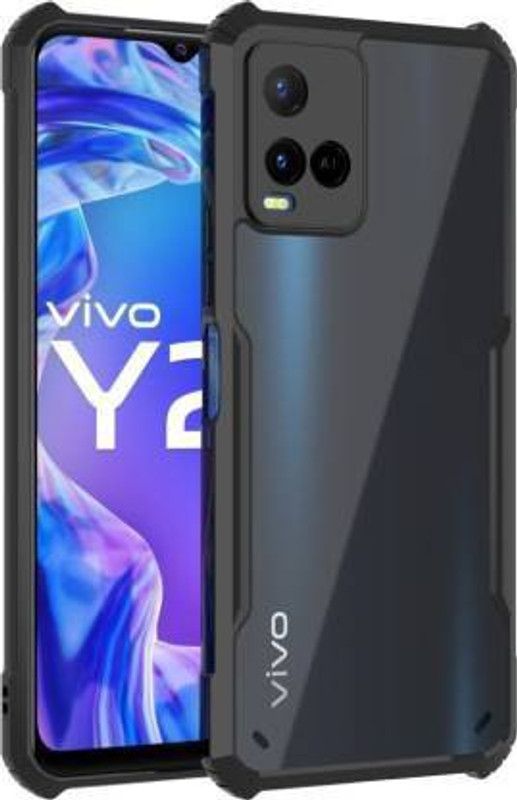 AGEIS Back Cover for Vivo Y33s  (Transparent, Black, Grip Case, Pack of: 1)