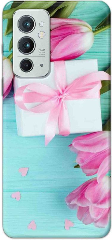 NDCOM Back Cover for ONEPLUS 9RT Pink Flowers Love Printed  (Multicolor, Hard Case, Pack of: 1)