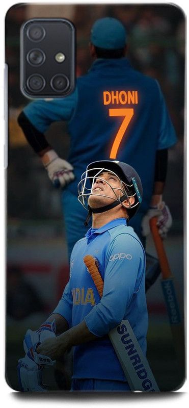 ORBIQE Back Cover for Samsung Galaxy A71 MS DHONI 7, MAHENDRA SINGH DHONI, DHONI, CRICKET, JERSEY  (Multicolor, Hard Case, Pack of: 1)