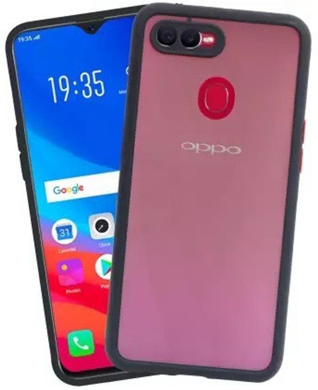 Passion Creatorz Book Cover for OPPO F9 Pro Smoke Frosted Back Case With Camera Protection Ring  (Black, Grip Case, Silicon)